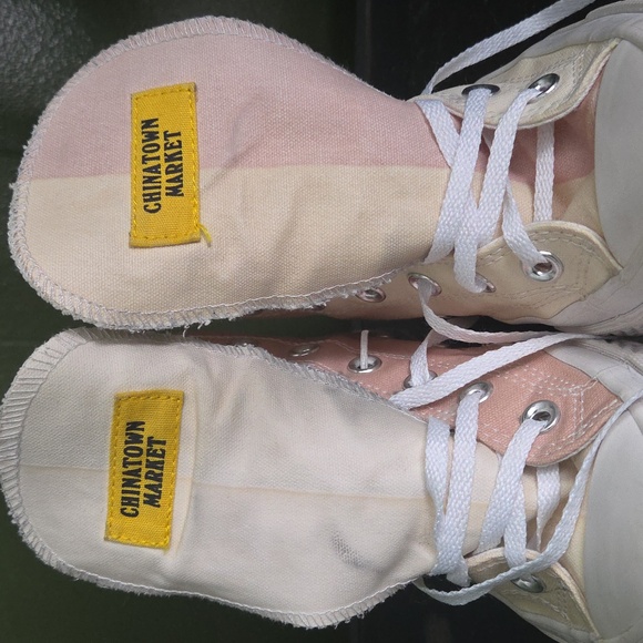 Converse High-Top Sneakers - Cream And Pink Color Block - Picture 10 of 12